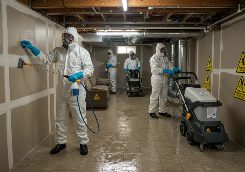 Basement Moisture Removal and Structural Drying process in Muscle Shoals, AL